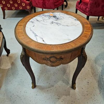 Antique Louis XVI Style Marble Cocktail Table
