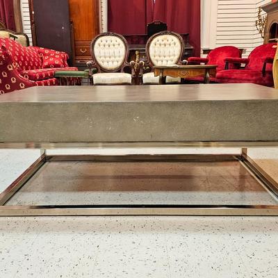 Contemporary Grey and Chrome Cocktail Table by All Modern