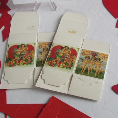 Valentine's Day Lot of Cupids, Flat, and 2 Tiny Fold Up Boxes