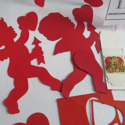 Valentine's Day Lot of Cupids, Flat, and 2 Tiny Fold Up Boxes