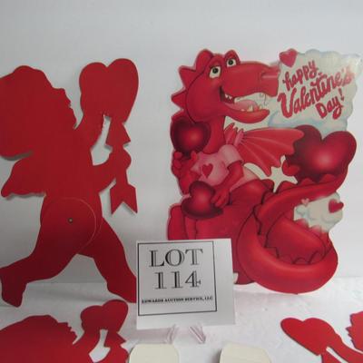 Valentine's Day Lot of Cupids, Flat, and 2 Tiny Fold Up Boxes