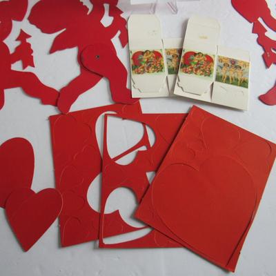 Valentine's Day Lot of Cupids, Flat, and 2 Tiny Fold Up Boxes