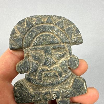 Carved Stone Inca Tumi with Inti