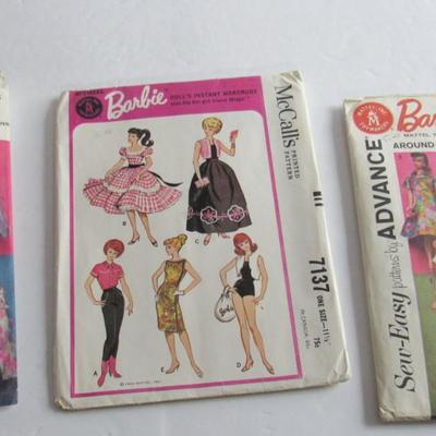 Lot of Vintage Barbie Doll Clothes Patterns, Other Doll Clothes Patterns