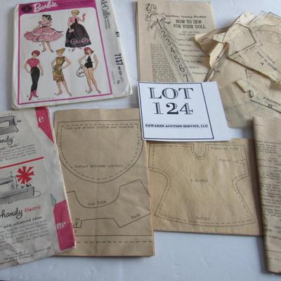 Lot of Vintage Barbie Doll Clothes Patterns, Other Doll Clothes Patterns