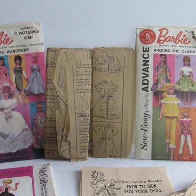 Lot of Vintage Barbie Doll Clothes Patterns, Other Doll Clothes Patterns