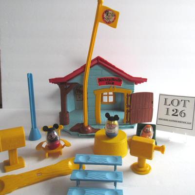 Older 1970s Mickey Mouse Club House and Toys