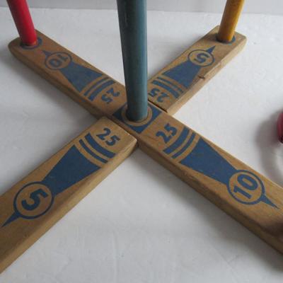 Lot 127: Old Wood Ring Toss Game