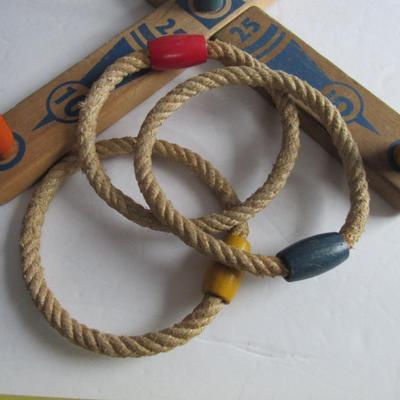 Lot 127: Old Wood Ring Toss Game