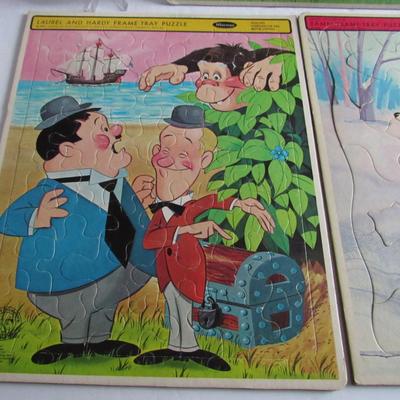 3 Vintage Large Kids Puzzles, 1960s