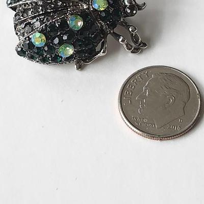Bejeweled Beetle Bug Pin