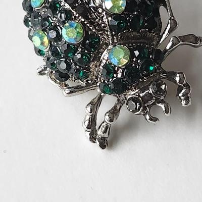 Bejeweled Beetle Bug Pin