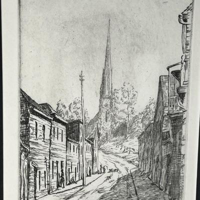 Don Swann Signed Original Etching Red Head Lane Annapolis 1/300