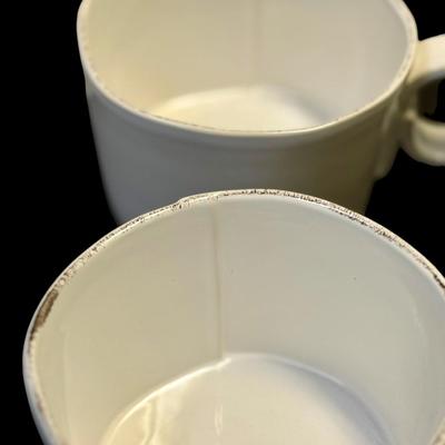 Vietri Lastra Linen Jumbo Cups / Ideal for your favorite coffee drink. Serve hot chilly with crusty bread or tomato soup with a grilled...