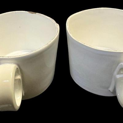 Vietri Lastra Linen Jumbo Cups / Ideal for your favorite coffee drink. Serve hot chilly with crusty bread or tomato soup with a grilled...