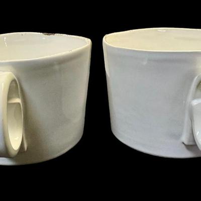 Vietri Lastra Linen Jumbo Cups / Ideal for your favorite coffee drink. Serve hot chilly with crusty bread or tomato soup with a grilled...