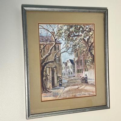 Elizabeth O'Neill Verner "Lower Church Street" Charleston SC Framed