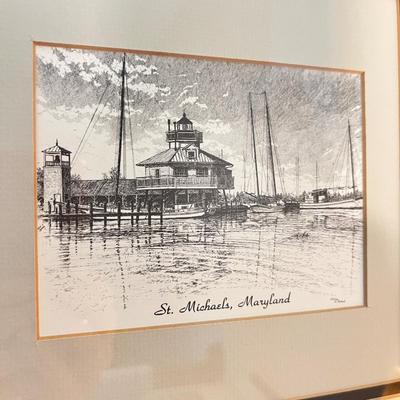 Eastern Shore Lighthouses Framed/Matted by Edmund S. Spinney