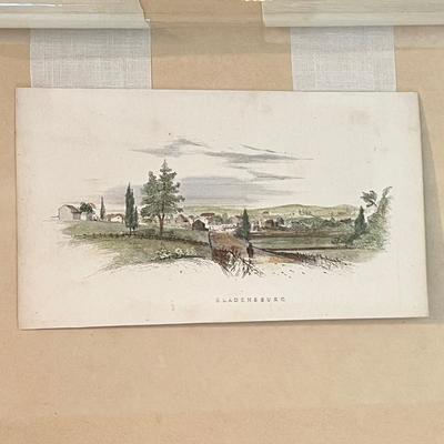 Small Antique Colored Print of Bladensburg
