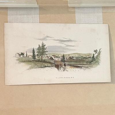 Small Antique Colored Print of Bladensburg