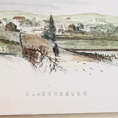 Small Antique Colored Print of Bladensburg