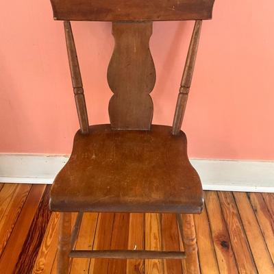 H704 Set of 6 Antique Assorted Plank Seat Wooden Chair