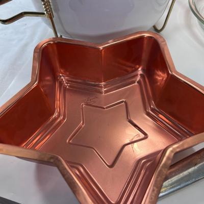 Copper molds, Bundt pans, madaline cookie sheets