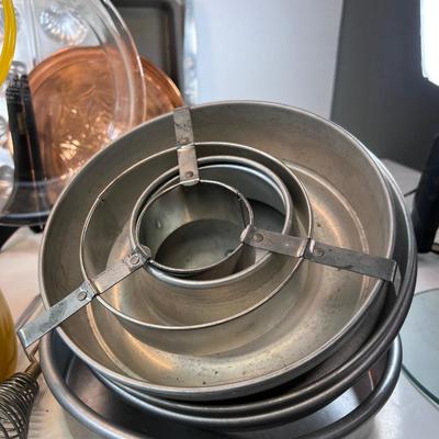 Copper molds, Bundt pans, madaline cookie sheets