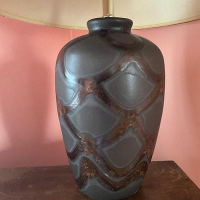 H714 Pottery Lamp with Clock