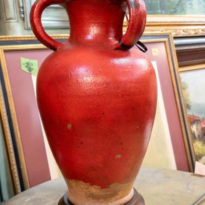Contemporary Red Pottery Lamp