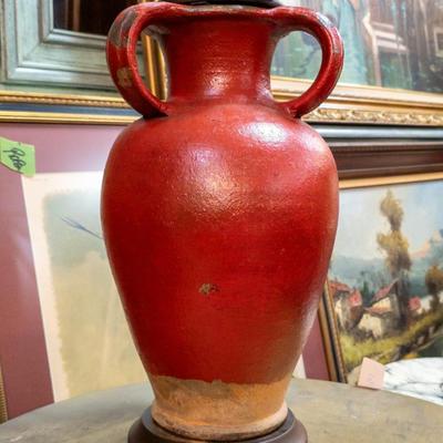 Contemporary Red Pottery Lamp