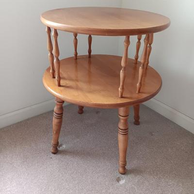 Retro Two-Tiered Circular End Table 1960's style