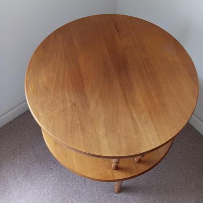 Retro Two-Tiered Circular End Table 1960's style