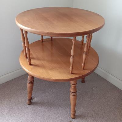 Retro Two-Tiered Circular End Table 1960's style