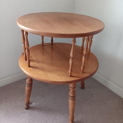 Retro Two-Tiered Circular End Table 1960's style