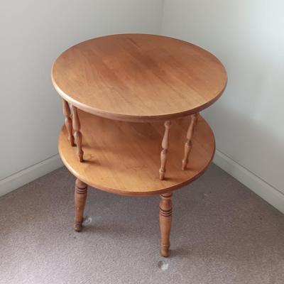 Retro Two-Tiered Circular End Table 1960's style