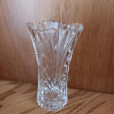 Two MIKASA Sparkling Star Candle Stick Votive Holders with small Mikasa glass vase