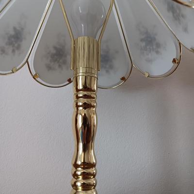 Blue Flowers Touch Lamp, 8 Panel Tiffany style touch lamp