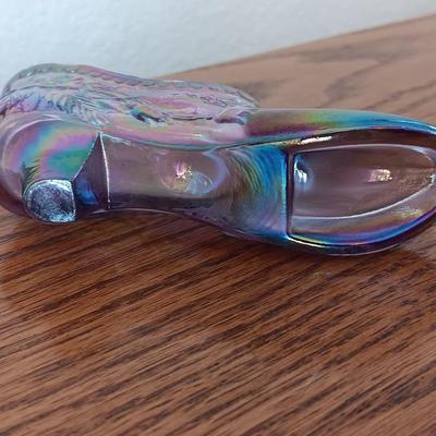 Iridescent glass slipper / shoe with friendship ball