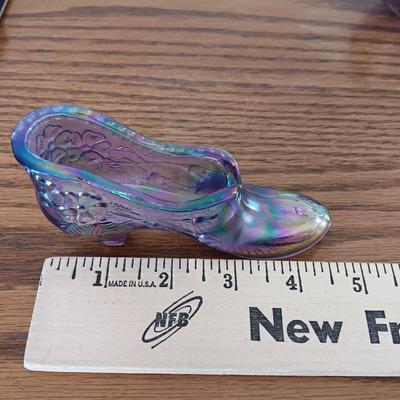 Iridescent glass slipper / shoe with friendship ball