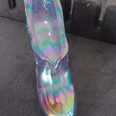 Iridescent glass slipper / shoe with friendship ball