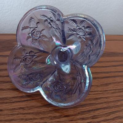 Fenton floral Carnival Art Glass Trinket Jewelry Box Dish