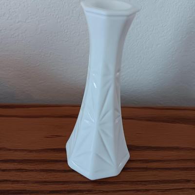Assortment of beautiful milk glass dishware and vases