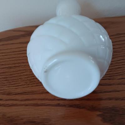Assortment of beautiful milk glass dishware and vases