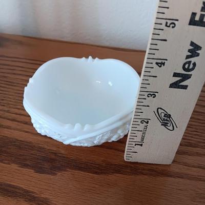 Assortment of beautiful milk glass dishware and vases