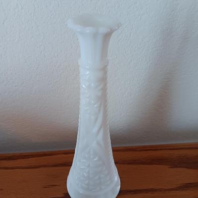 Assortment of beautiful milk glass dishware and vases