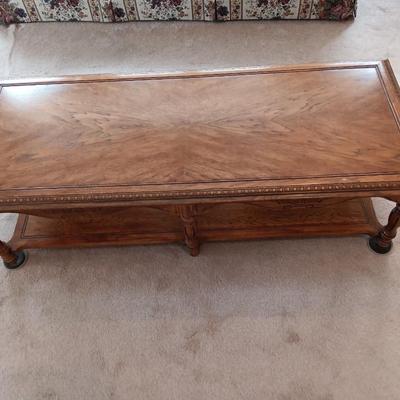 Nice two-tiered wooden coffee table
