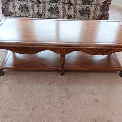 Nice two-tiered wooden coffee table