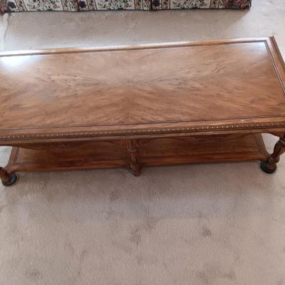 Nice two-tiered wooden coffee table
