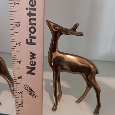 Two Brass Decorative deer Buck & Doe